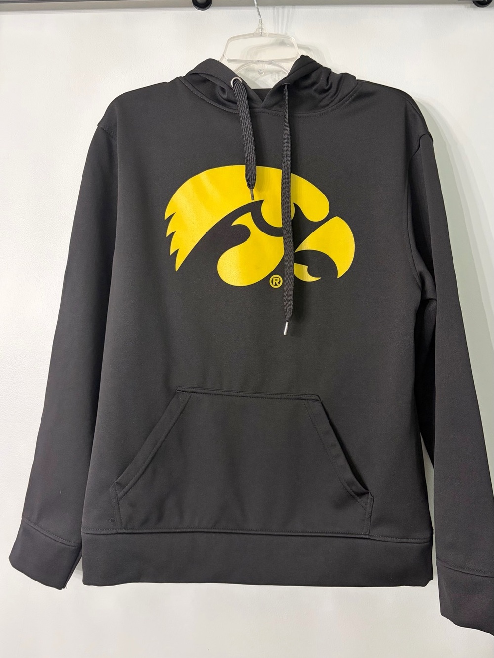 Top of the World Black Hoodie with Yellow Hawkeye Logo